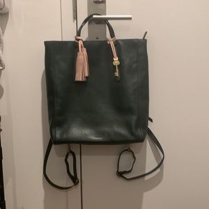 Fossil tote and backpack bag
